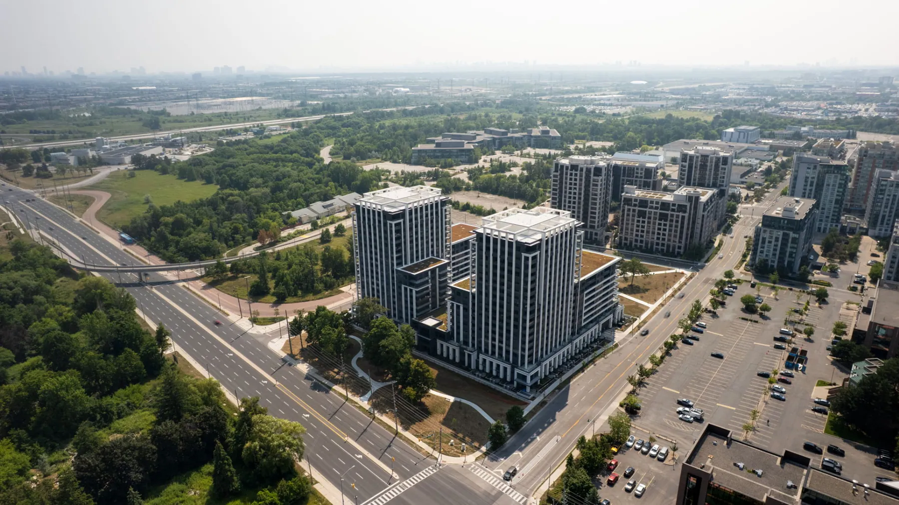 Aerial drone photography of Toronto skyline